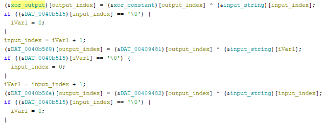 following lines of XOR code