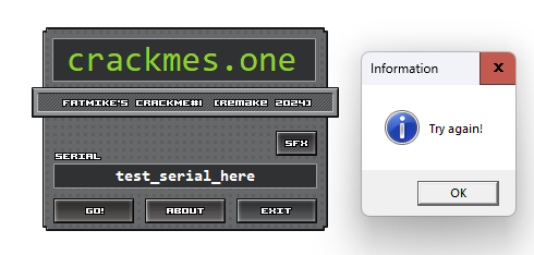 crackme #1 UI image